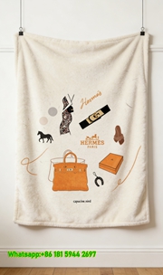 Minimalist Hermès Birkin Bag Icon Flannel Throw Blanket IMG_5047